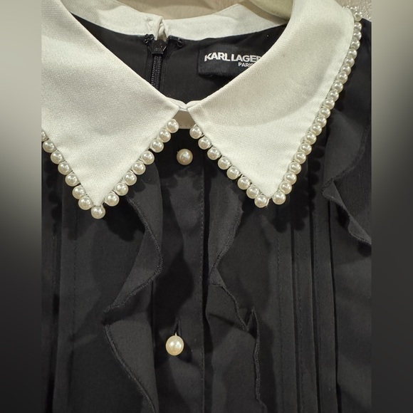 NWOT Karl Lagerfeld Black Dress Size 8 - Picture 6 of 9